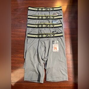 4 Jockey Breathable Mesh Quad Short Brief Medium Gray 11 Inch Stability Pouch